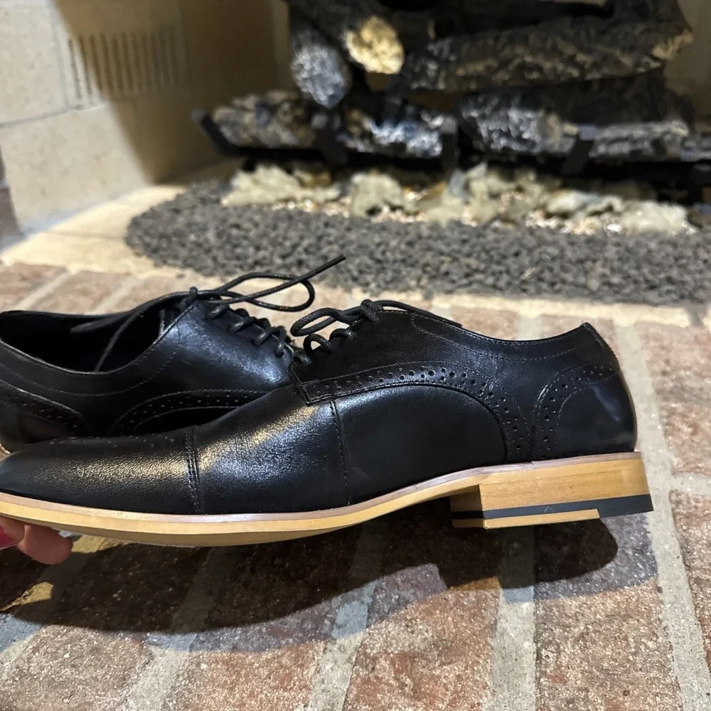 Stacy‎ Adams Darren Cap Toe Oxford Mens size 7M Leather Black #292